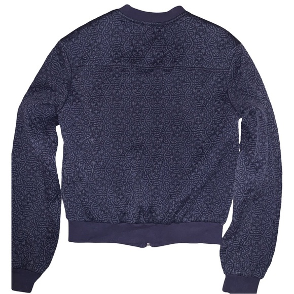 Anthropologie AVEC LES FILLES Jacket XS Blue Quilted Full Zip Bomber Style Coat - Picture 3 of 8